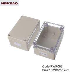 NEMA rated waterproof & dustproof ABS Electonic Enclosure Ttransparent lid PWP003T with 100X68X50mm