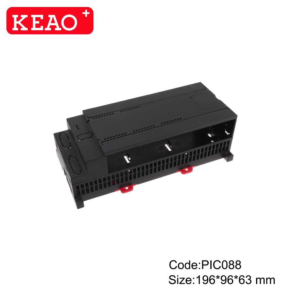 Hot selling plastic din rail plc enclosure shell with terminal blocks PIC088 with size 196*96*63mm