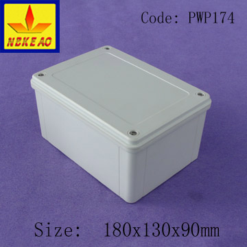 China Plastic Waterproof Enclosure surface mount junction box PWP174 with size 180X130X60mm