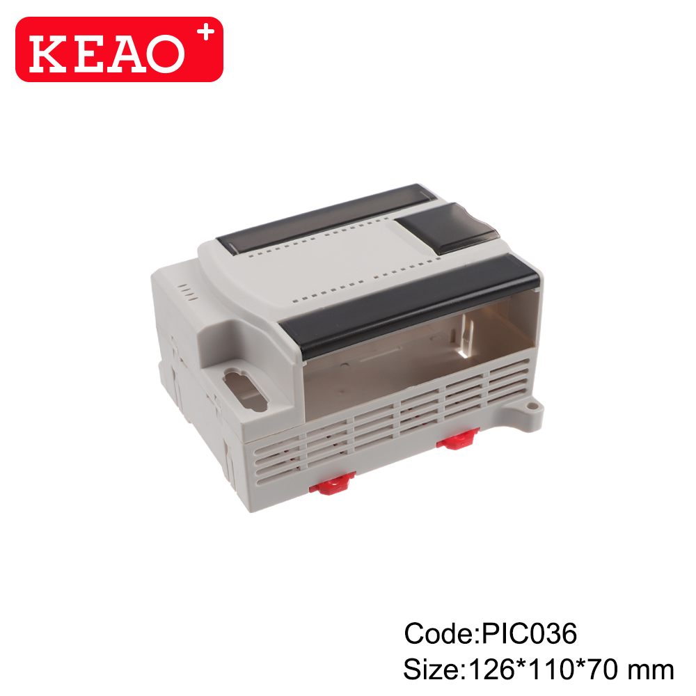 PLASTIC ABS junction electronics box enclosure din rail mount case PIC036 with size 126*110*70mm